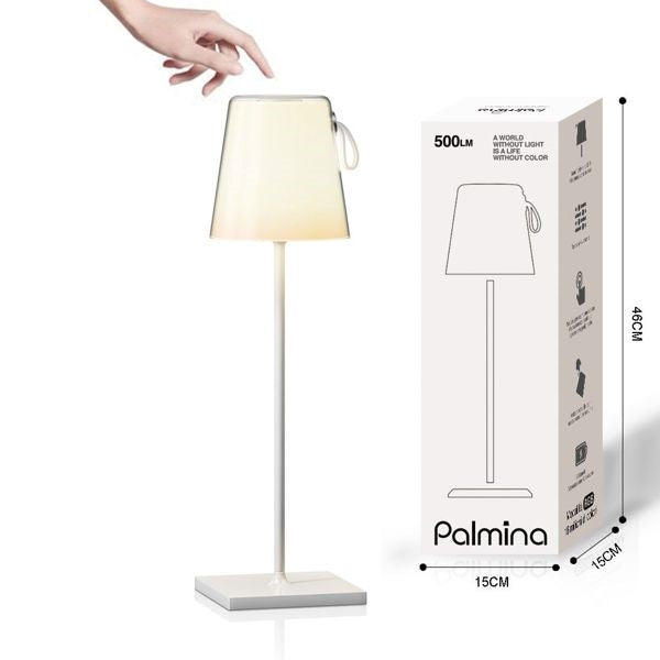 Palmina Lampada da Tavolo Ricaricabile con Luci RGB Paralume in Acrilico 500LM