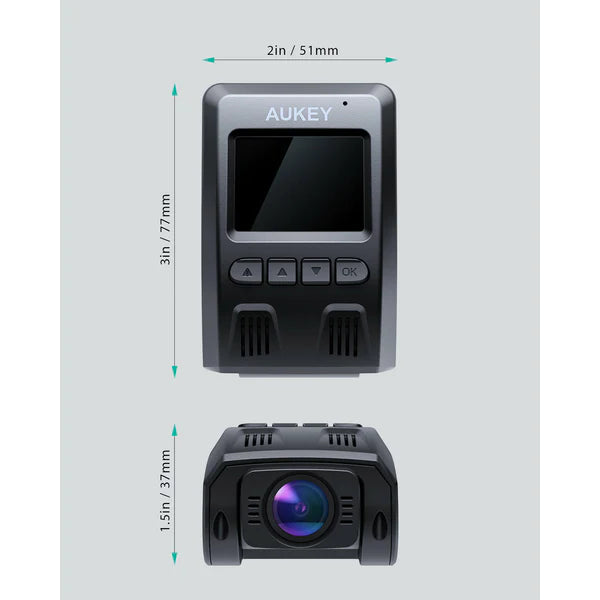 Aukey DR02 Dash Cam Car Camera 1080P Loop + Aukey PM-YY Hardwire Kit 