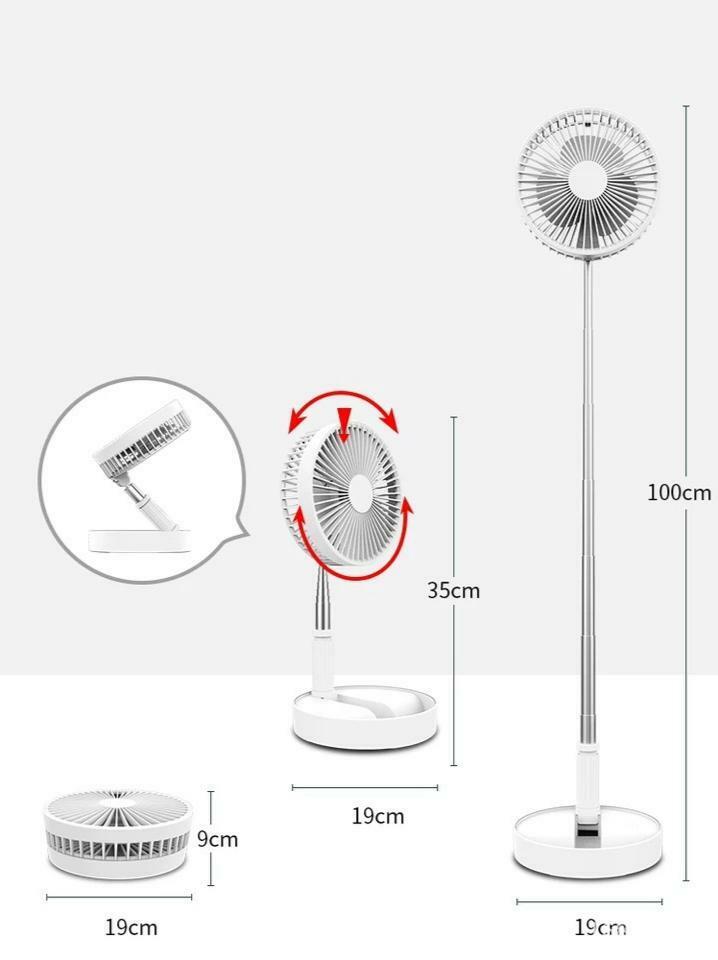 m Mu Portable Fan Travel Table Fan Adjustable Height with Remote Control 