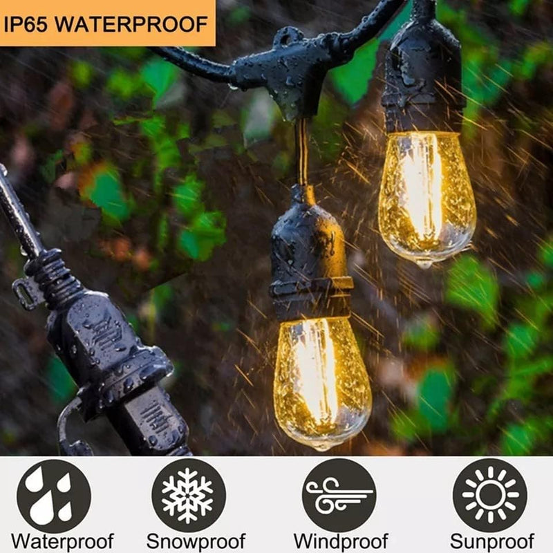 MU String Lights for Outdoor Waterproof 10 Meters Including E27 LED Bulbs 