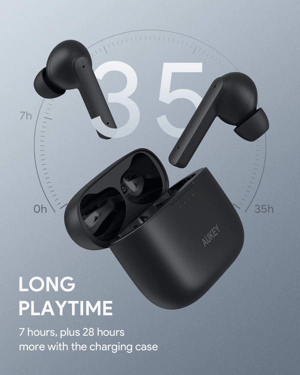 Aukey EP-N5 Earphones Bluetooth 5.1 Headphones 35h Playtime IPX5 Wireless Charging 