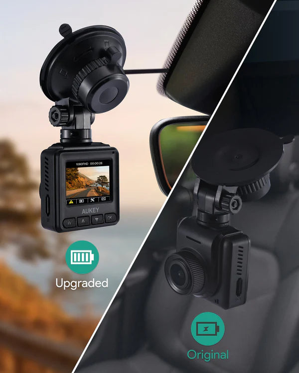 Aukey DRA5 Mini Dash Cam Car Camera 1080p Full HD + AUKEY PM-YY Hardwire Kit, Car Charger Kit for Dash Cam 