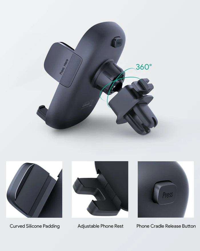 Aukey HD-C58 Cell Phone Holder for Car 360 Degree Air Vents - New Updated Version 