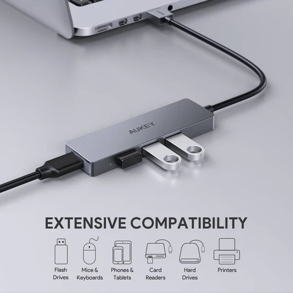 Aukey CB-H36 Hub USB 3.0 a 4 porte Sdoppiatore USB Splitter Ciabatta Multipresa