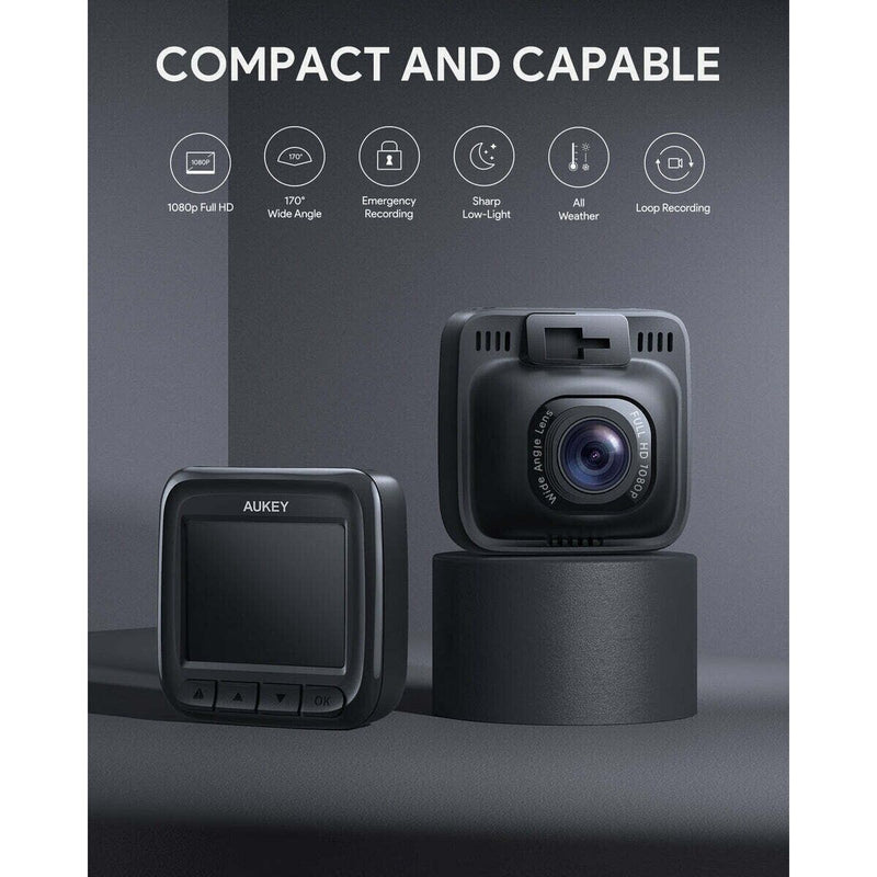 AUKEY DR01 Dash Cam Telecamera per 1080P 170° Montaggio Facile