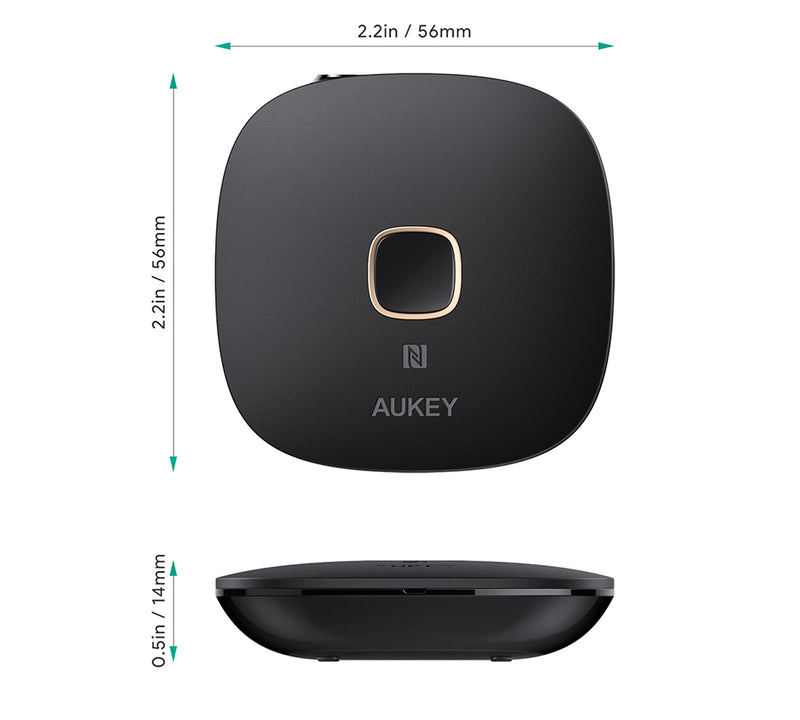 Aukey BR-C16 Ricevitore Bluetooth 4.1 con NFC Adattatore Audio Stereo per Impianti Domestici e per Auto