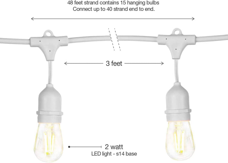 MU-Lichterkette für den Außenbereich, wasserdicht, 10 m, mit vertikalen E27-LED-Glühbirnen