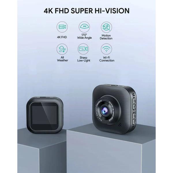 Aukey DRS1 Dash Cam Telecamera per Auto 4K FHD 170° Wifi + PM-YY Hardwire Kit