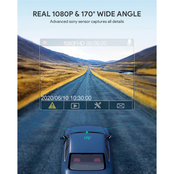 Aukey DR02 Dash Cam Telecamera per Auto 1080P Loop + Aukey PM-YY Hardwire Kit