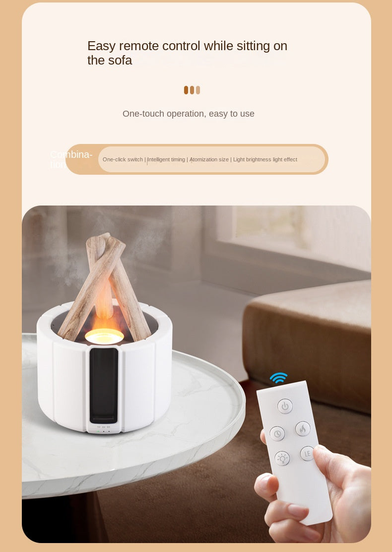 Aroma Diffuser Humidifier Essential Oils Aromatherapy Bonfire with Remote Control and Timer 