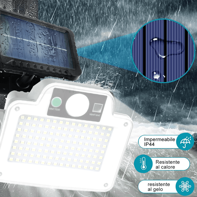 Wasserdichte Solarlampe mit 120 LEDs für den Außenbereich, mit Sensor und Fernbedienung, 3 Lichtmodi