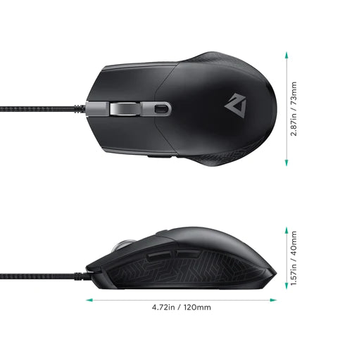 Aukey GM-F3 - Mouse da gioco RGB con filo e sensore ottico da 7200 DPI, 6 pulsanti programmabili, design leggero e macro