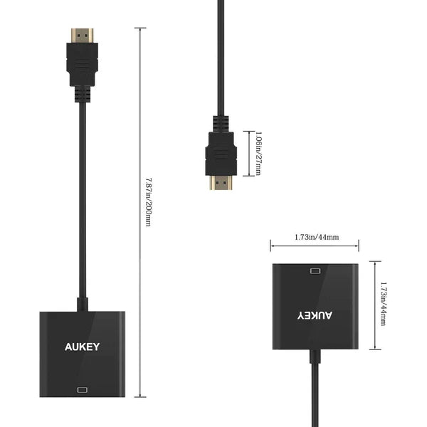 Aukey CB-V4 Cavo Adattatore Convertitore da HDMI Maschio a VGA Femmina 1080P