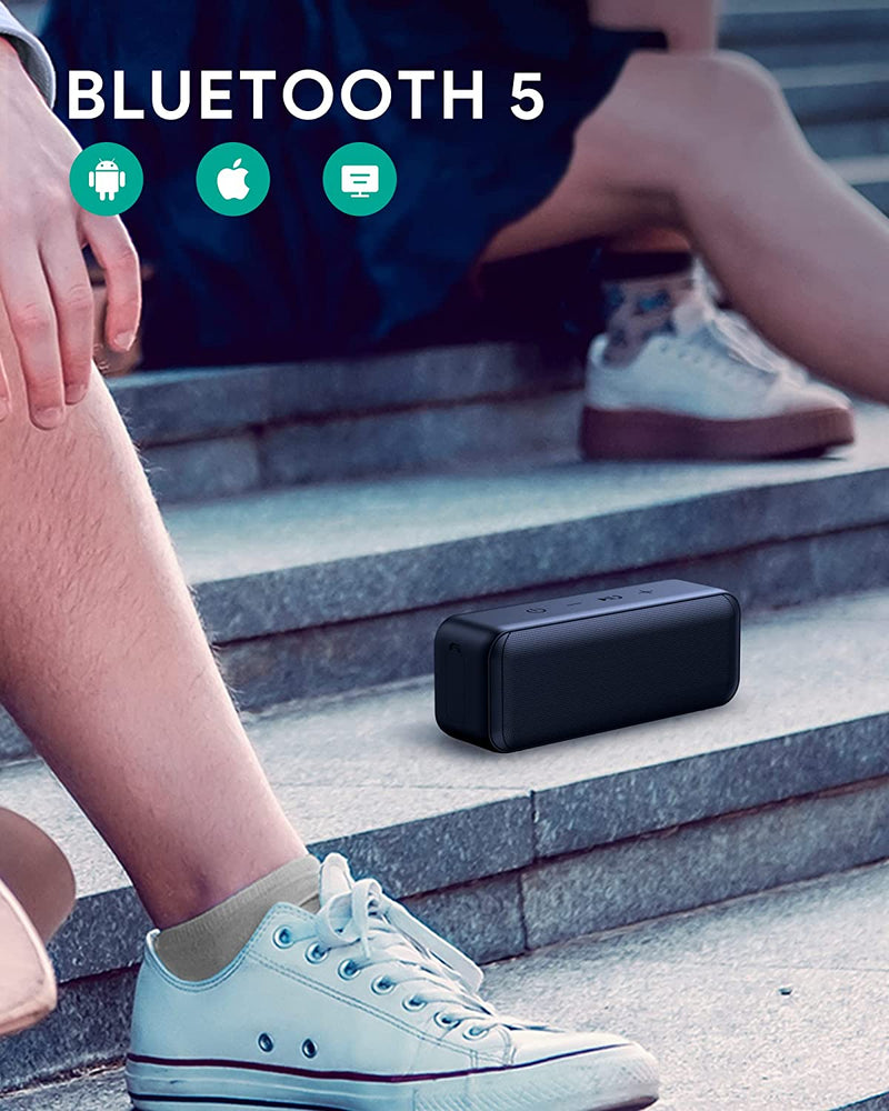 Aukey SK-A2 Portable Bluetooth Speaker, Portable Bluetooth Speaker, Wireless Speaker Box with Compact Design, IP67 Water and Dust Resistant, 28h Playtime, Home Speaker, Outdoor