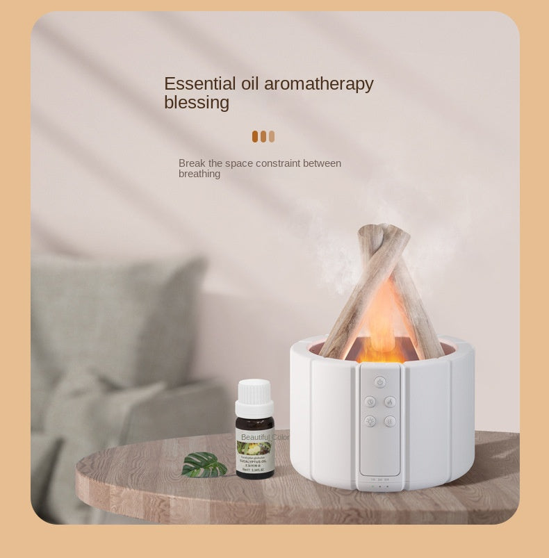 Aromadiffusor, Luftbefeuchter, ätherische Öle, Aromatherapie, Lagerfeuer, mit Fernbedienung und Timer 