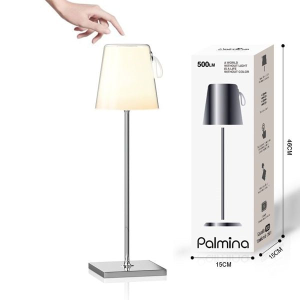 Wiederaufladbare Palmina-Tischlampe mit RGB-Lichtern, Acryl-Lampenschirm, 500 lm 