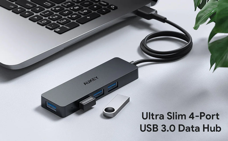 Aukey CB-H37 4-Port USB-A Hub USB Y Splitter Steckdosenleiste 1M Kabel 