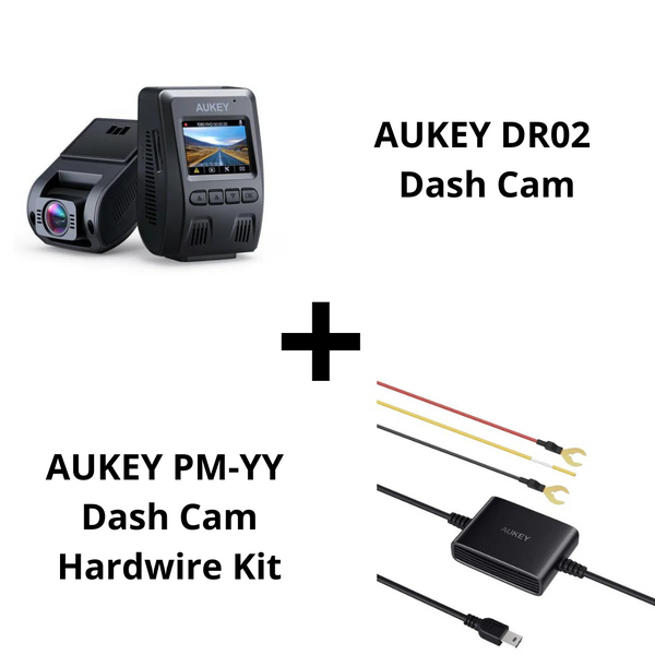 Aukey DR02 Dash Cam Car Camera 1080P Loop + Aukey PM-YY Hardwire Kit 