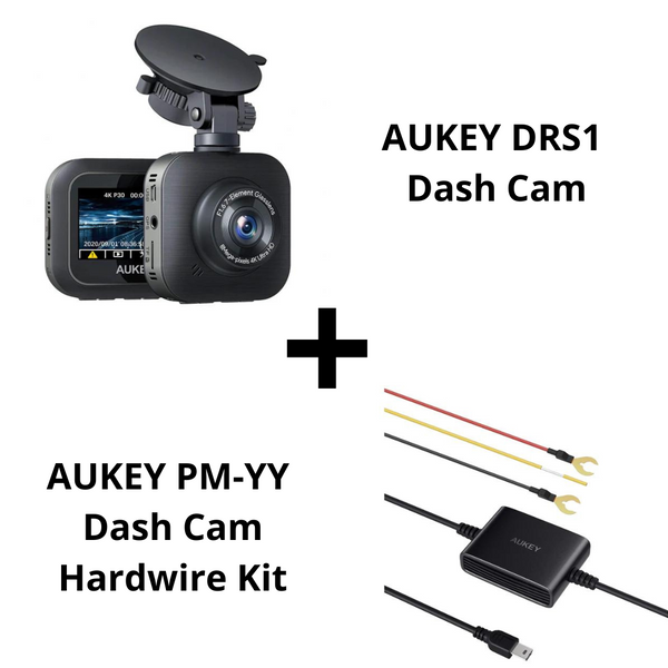 Aukey DRS1 Dashcam Autokamera 4K FHD 170° WLAN + PM-YY Hardwire Kit 