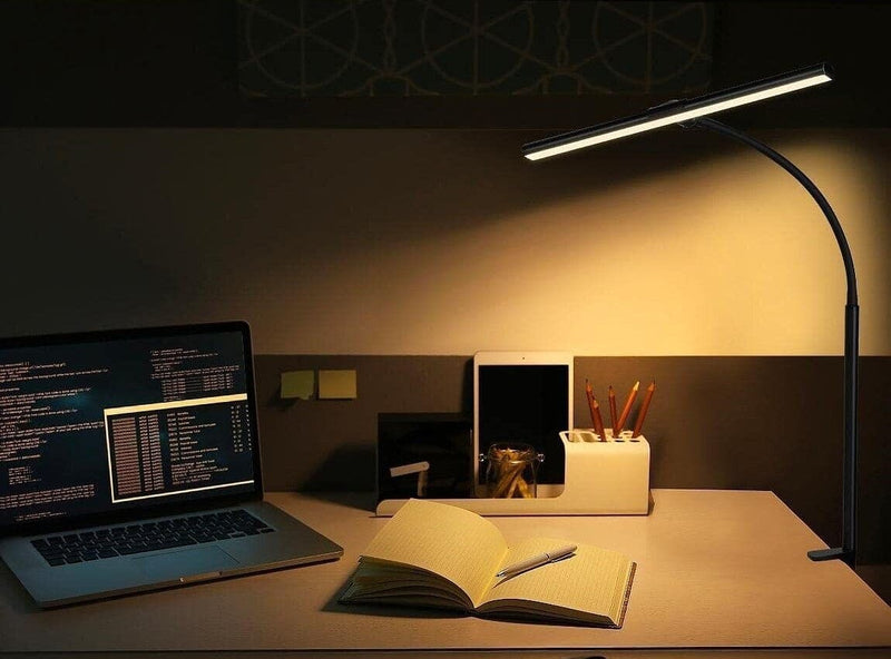Schreibtischlampe, Tischlampe, LED, dimmbar, Touch-Steuerung, flexibler Arm mit Fernbedienung im Lieferumfang enthalten