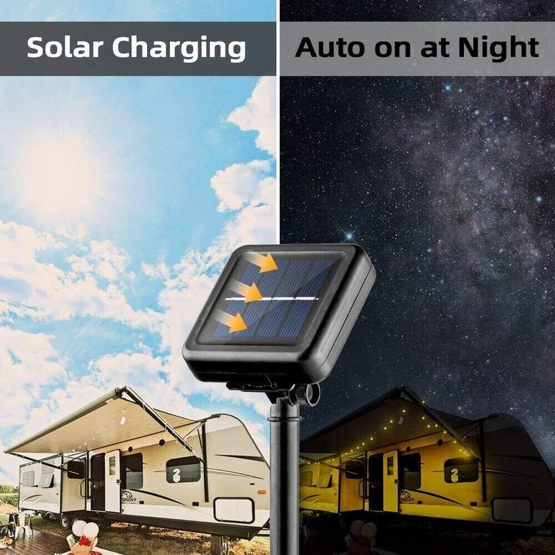 MU Solar Outdoor Light Chain with 10 Bulbs Included Warm Light 2200K 3.8M 
