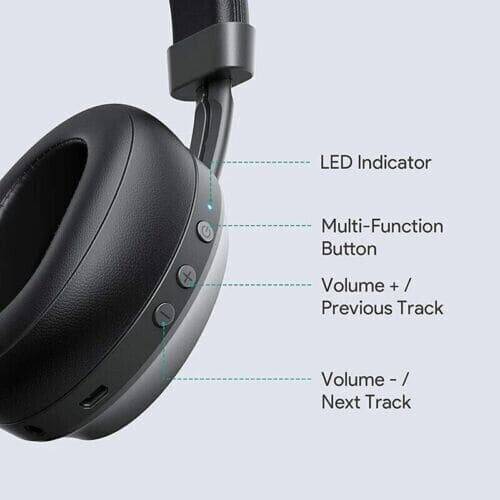 Aukey EP-B52 Cuffie Wireless Bluetooth 5.0 Autonomia 18h Microfono Incorporato Cuscinetti Memory Foam