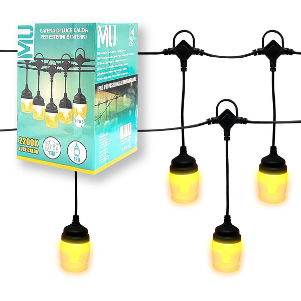 11.5M Outdoor Warm String Lights Extendable Up To 2, Decorative Outdoor For Garden Patio 