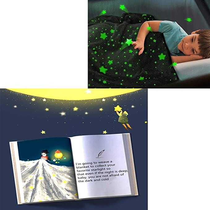 Luminous star blanket, luminous, for children, 150 x125cm