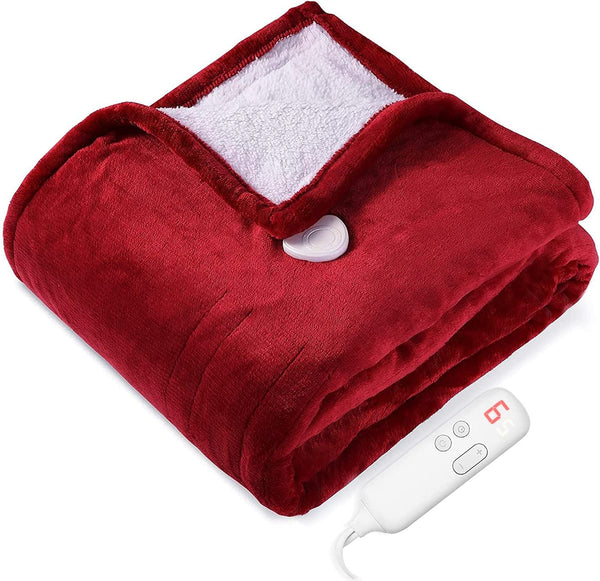 Electric Heated Blanket, Flannel Fast Heating Blanket, 180 x 130cm