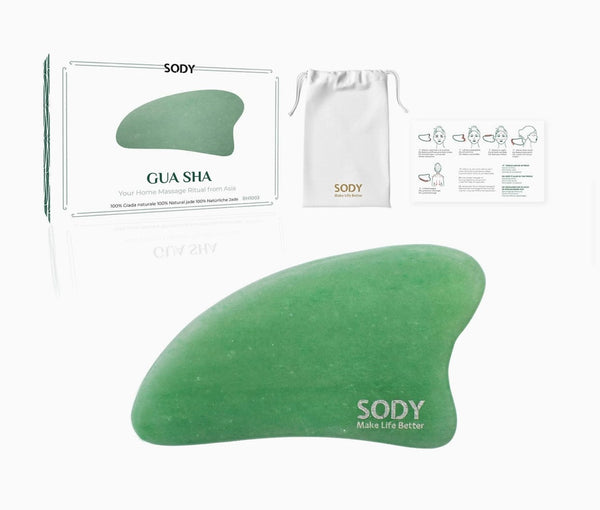 GuaSha Werkzeug für das Gesicht, Grün-SODY