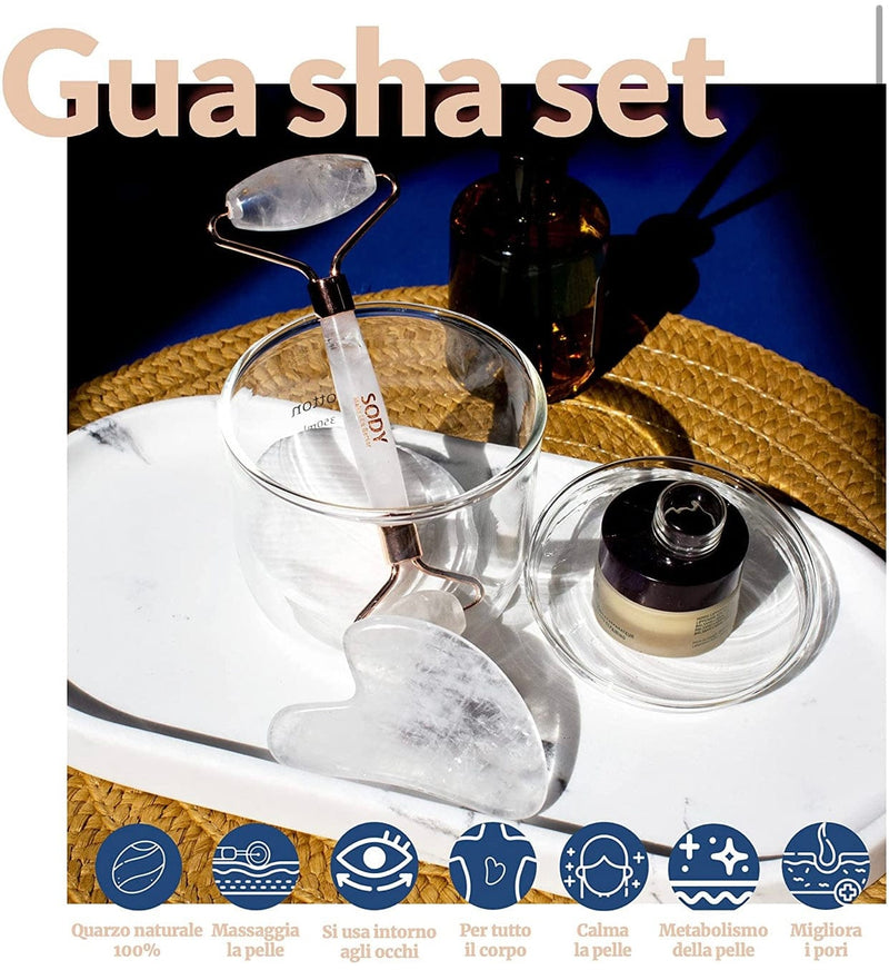 Guasha Face Original Stone，for Face Neck and Body Massage,100% White Quartz DISCOUNT