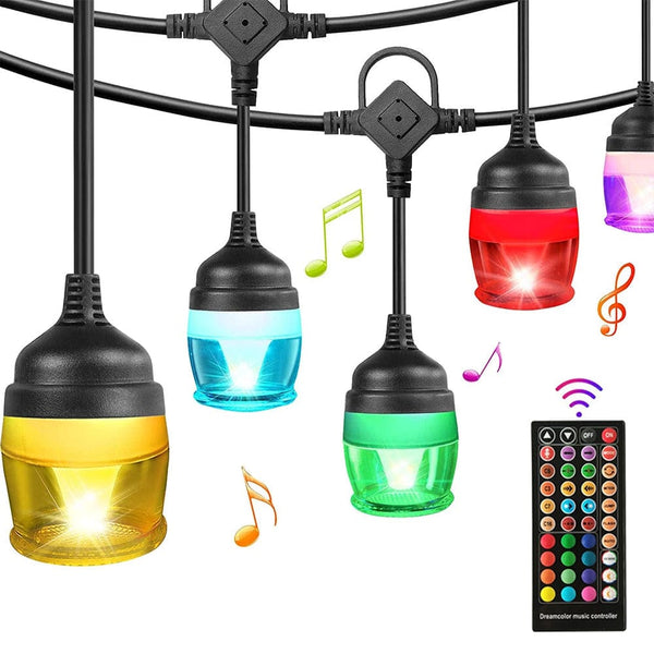 11.5M Outdoor String Lights 16 Million Colors to Choose With Remote Control and APP Waterproof and Extendable Up to 2, Outdoor Decorative for Garden Patio 